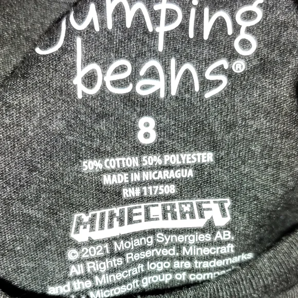 Jumping Beans Black Short Sleeve Tee Pixelated Style - Picture 2 of 3